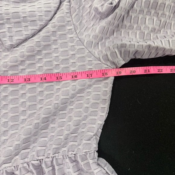 Purple Patterned Ruffle Midi Dress - Picture 9 of 11